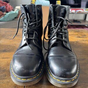 Dr. Martens 1460 Smooth Leather Lace Up Boots in Black Smooth | US W12 / US  M11